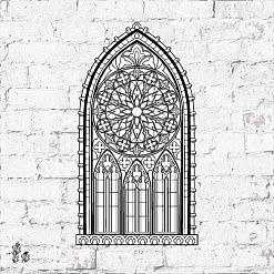 Штамп "Окно с круглым витражом", 3,5х6,5 см (Креатив)