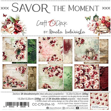 Набор бумаги 15х15 см "Savor the moment", 24 листа (CraftO'clock)