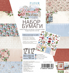 Набор бумаги 30,5х30,5 "История любви", 6 листов (Fleur-design)