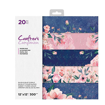 Набор бумаги 30х30 см "Blush & Blue Florals", 20 листов (Crafters company)