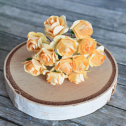 Букет бумажных цветов "Розы средние. Нежно-оранжевые", 12 шт