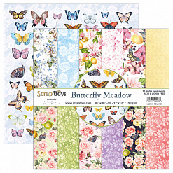 Набор бумаги 30х30 см "Butterfly meadow", 12 листов (ScrapBoys)