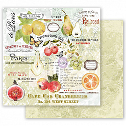 Набор бумаги 30х30 см с фольгированием "Fruit paradise", 24 листа (Prima Marketing)