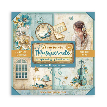 Набор бумаги 30х30 см "Masquerade", 22 листа (Stamperia)