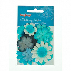 Набор бумажных цветочков "Оттенки голубого" (ScrapBerry's)