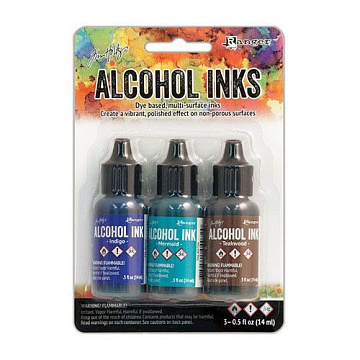 Набор алкогольных чернил Tim Holtz "Mariner", 3 шт (Ranger)