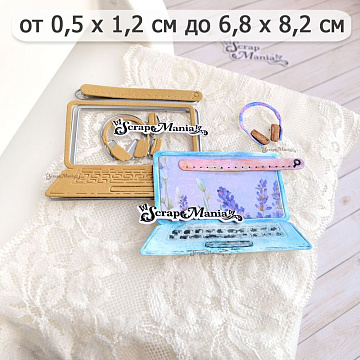 Нож "Школьная жизнь. Ноутбук и наушники", 5,6х8,1 см (ScrapMania)