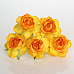 Букет больших кудрявых роз "Желто-оранжевый", 4 см, 5 шт (Craft)
