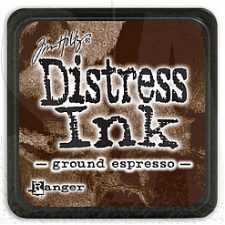 Штемпельная подушечка мини Distress Ink "Ground Espresso" (Ranger)