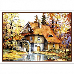 Тканевая карточка "Осенние пейзажи. Дом в лесу" (ScrapMania)