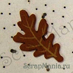 Деревянная фигурка "Лист дуба" коричневая