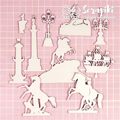 Чипборд "Санкт-Петербург", 9,7х7,5 см (Scrapiki)