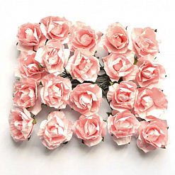Набор бумажных роз с открытым бутоном "Лимбо. Розовое кружево", 20 шт (Mr.Painter)