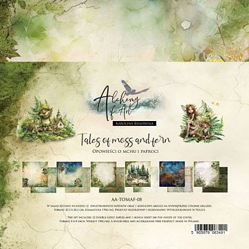 Набор бумаги 20х20 см "Tales of Moss and Fern", 12 листов (Alchemy of Art)