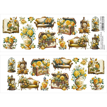 Лист с картинками 10х30 см "Затерянная среди роз. Детали" (ScrapMania)