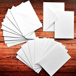Набор заготовок для открыток 10,5х14,8 см "Белый" с конвертами (DoCrafts)