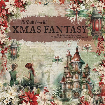 Набор бумаги 30х30 см "Xmas fantasy", 12 листов (BellaLuna)