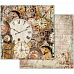 Бумага 30х30 см "Voyages Fantastiques. Clockwise clocks with mechanism" (Stamperia)