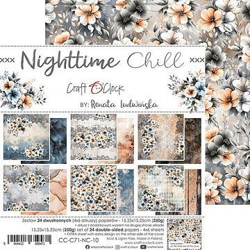 Набор бумаги 15х15 см "Nighttime chill. Basic", 24 листа (CraftO'clock)