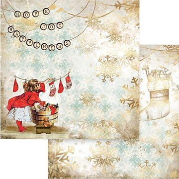 УЦЕНКА Бумага 30х30 см "Romantic Christmas. Socks" (Stamperia)