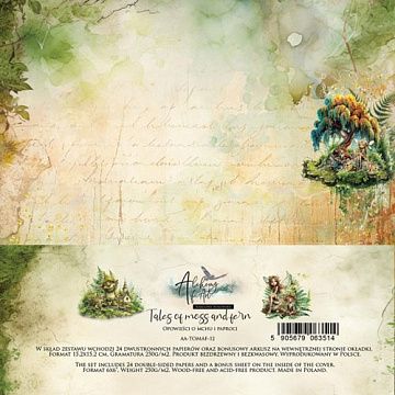 Набор бумаги 15х15 см "Tales of Moss and Fern", 24 листа (Alchemy of Art)