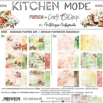 Набор бумаги 20х20 см "Kitchen mode. Mix", 24 листа (CraftO'clock)