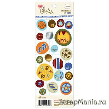 Набор пуговиц из чипборда "Cody rounds" (Ki Memories)