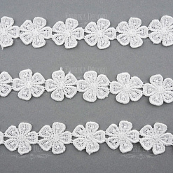 Кружево "Цветочки белые", ширина 2,5 см, длина 1 м (Фабрика Декору)