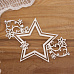 Чипборд "Звезда с завитками и снежинками", 7,2х10,4 см (Просто небо)