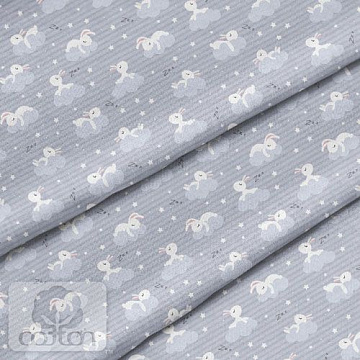 Отрез ткани 39х50 см "Зайки на тучке" (Cotton)