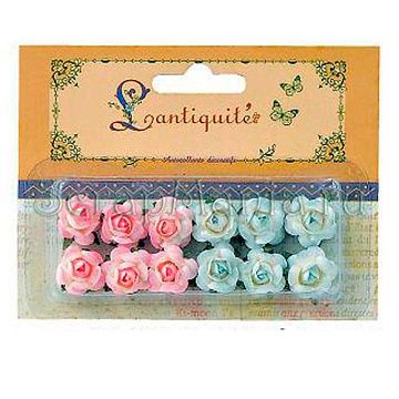 Набор цветов "Розочки", розово-голубые (Lantiquite)