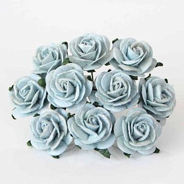 Букет крупных роз "Серо-голубой", 2 см, 10 шт (Craft)