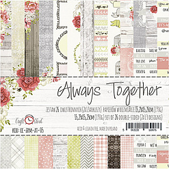 Набор бумаги 15х15 см "Always together", 26 листов (CraftO'clock)