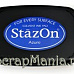 Подушечка чернильная универсальная StazOn, размер 96х67 мм, цвет лазурный