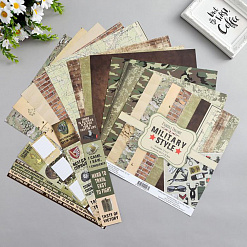 Набор бумаги 30х30 см "Military style", 10 листов (Фабрика Декору)