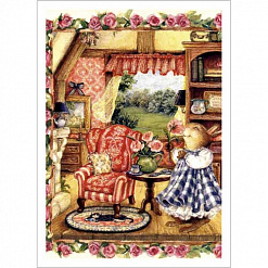 Тканевая карточка "Кроличья семья. Уютный дом" (ScrapMania)
