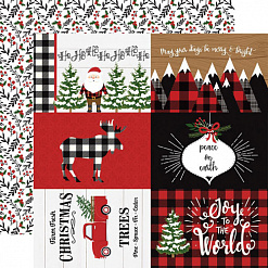 Набор бумаги 30х30 см с наклейками "A Lumberjack Christmas", 12 листов (Echo Park)
