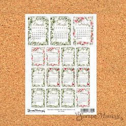 Скрап-карта А4 "Календарь 2025. Зимняя прелесть" (ScrapMania)