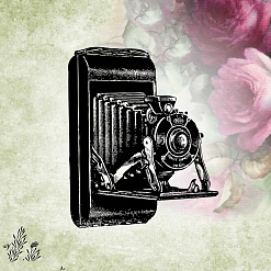 Штамп "Старинный фотоаппарат", 4,2х5 см (Креатив)