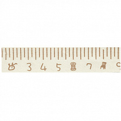 Лента хлопковая "Сантиметр коричневый", ширина 1,6 см, длина 3 м (Gamma)
