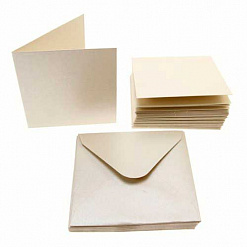 Набор заготовок для открыток 7,6х7,6 см "Кремовые" с конвертами (DoCrafts)