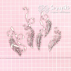 Чипборд "Перья. Бохо 2", 3х10,5 см (Scrapiki)