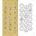 Контурные наклейки "Новогодние мотивы в кругах", лист 10x24,5 см, цвет золотой (JEJE)