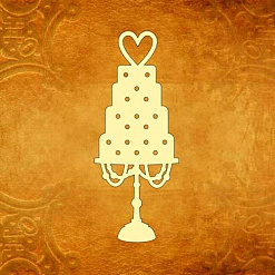 Украшение из чипборда "Свадебный торт 2" (Muscari)