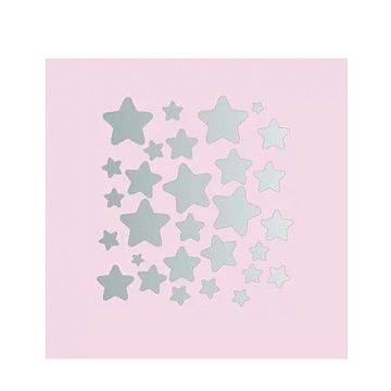 Термотрансферная наклейка "Звезды круглые. Серебро", 8х8 см (Scrapmama)
