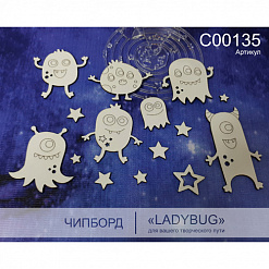 Набор украшений из чипборда "Инопланетяне" (LadyBug)