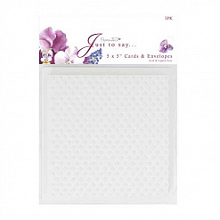 Набор текстурированных заготовок для открыток 12,5х12,5 см "Белый горох" с конвертами (DoCrafts)
