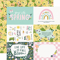 Набор бумаги 30х30 см с наклейками "Bunnies & Blooms", 12 листов (Simple Stories)