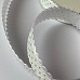 Лента репсовая с ажурным краем "Горошек. Белый с зеленым", ширина 1,5 см, длина 1 м