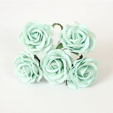 Букет огромных роз "Мятный. С закругленными лепестками", 4 см, 5 шт (Craft)